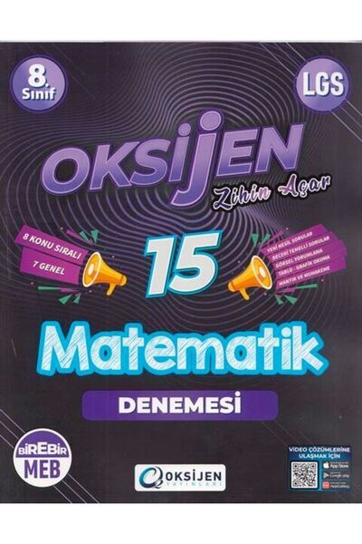 Oksijen Yayınları Oksijen 8. Sınıf Lgs Matematik Oksijen 15 Deneme