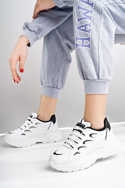 McDark White Black Patterned Women's Sneaker Anti-Yellowing Sole Ultra Light -8
