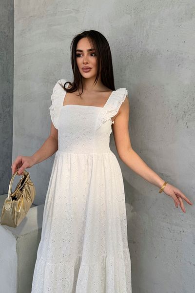 ASEDE Φόρεμα Bohemian Alaçatı 100% Viscose με λουράκι ώμου Δαντέλα φόρεμα βισκόζης