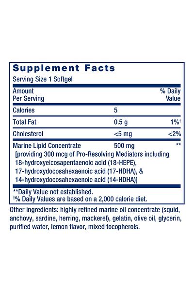 Life Extension Pro-Resolving Mediators - Marin Oil PRMs SPMs - Gluten-Free, Non-GMO, 30 Softgels
