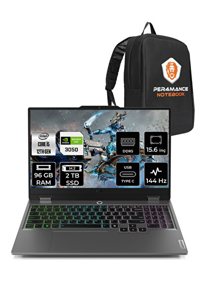 LENOVO Loq i5 12600HX RTX 3050 96GB RAM 2TB SSD 15.6" FHD 144Hz FreeDOS 83GS0...