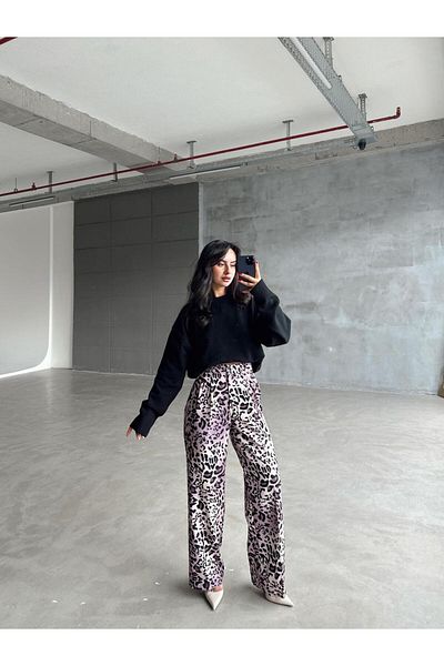 mydukkan.co Animal Pattern Palazzo Trousers