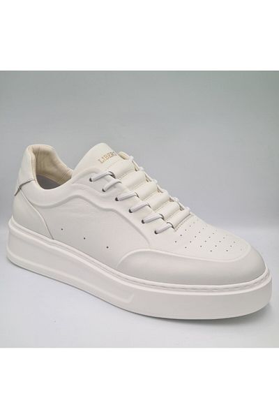 Libero 5491 Light Bone Color Genuine Leather Rubber Laced Eva Sole Men's Daily Casual Shoes
