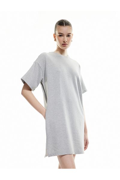 Koton Three Thread Cotton Pocket Crew Neck Short Sleeve T-Shirt Dress