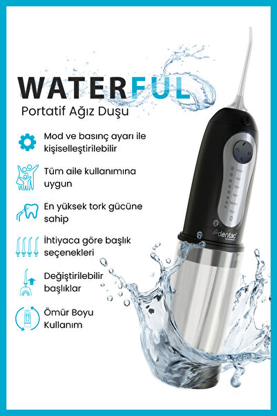 Dentac Waterful Portatif Ağız Temizleme Duşu Beyaz