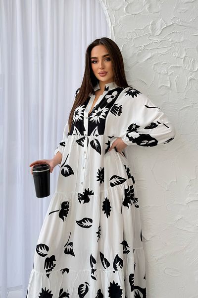 ASEDE 100% Viscose Bohemian Alaçatı Dress Ethnic Yap Patterned Viscose Dress Suitable for Hijab