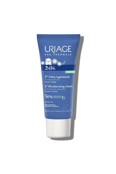 Uriage Baby Face Cream with Organic Edelweiss & Shea Butter | Hydrates, Fast-Absorbing, 97% Natural, 40 mL