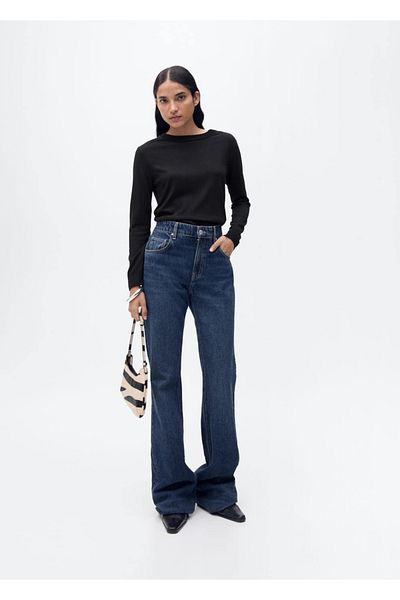 MANGO Woman Round Neck Wool Blended Sweater