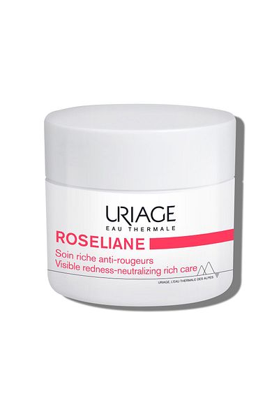 Uriage Roséliane Anti-Redness Cream with Green Pearls, Shea Butter, Ginseng | Soothes & Reduces Redness