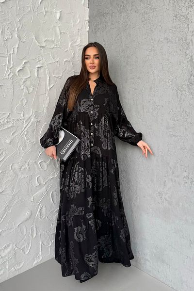 ASEDE Φόρεμα από 100% βισκόζη Bohemian Alaçatı Φόρεμα με κουμπιά βισκόζης Κατάλληλο για Φόρεμα Χιτζάμπ