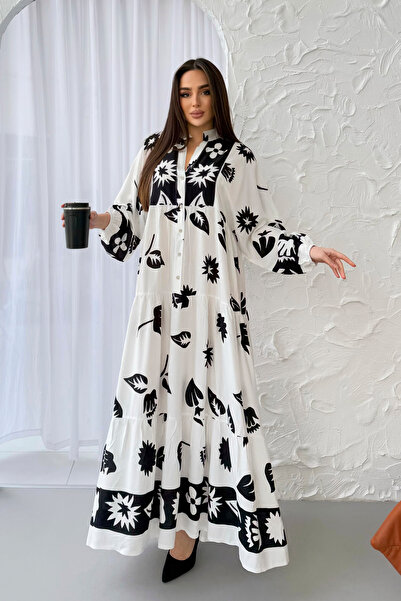 ASEDE Φόρεμα Bohemian Alacati από 100% βισκόζη Ethnic Yap Patterned Viscose Φόρεμα Κατάλληλο για Ρόμπα Hijab