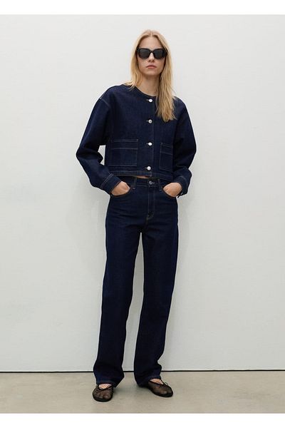 MANGO Woman Matilda Rinse Wash Straight Cut Jean