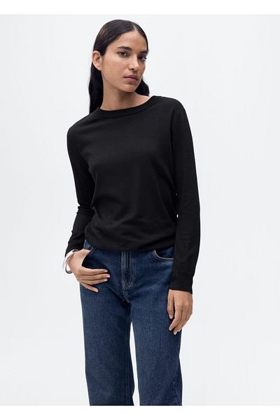 MANGO Woman Round Neck Wool Blended Sweater