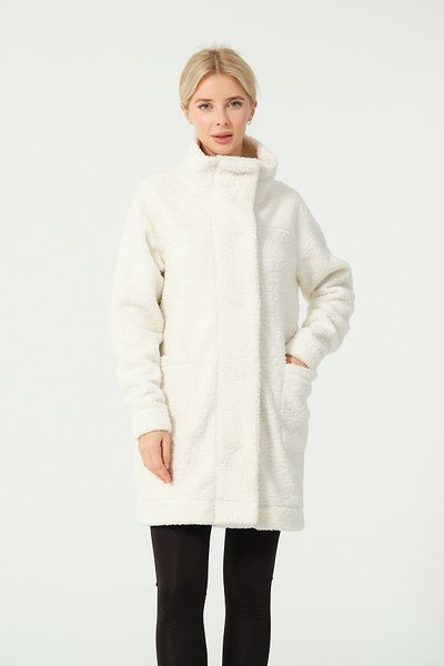 DOFİ Dofi Women's Ecru Snap Coat – Warm and Comfortable with Pockets