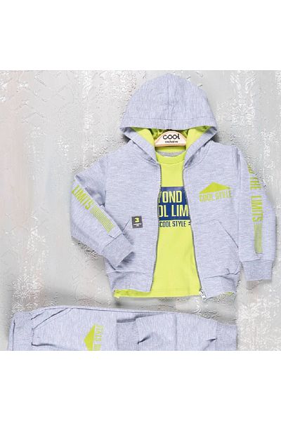 Cool Exclusive Boy's Sleeves Printed Hooded 3-Piece Tracksuit Set