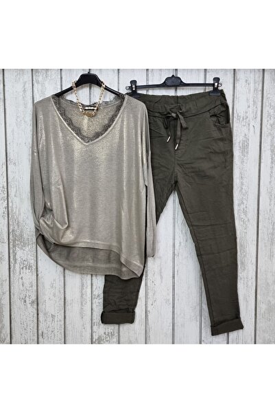 pudubutik Gold Leaf Knitwear Blouse Mink