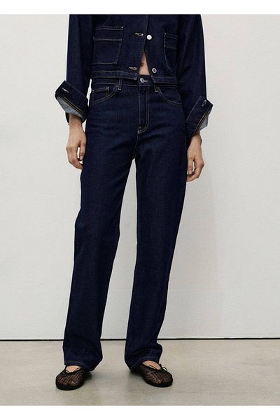 MANGO Woman Matilda Rinse Wash Straight Cut Jean