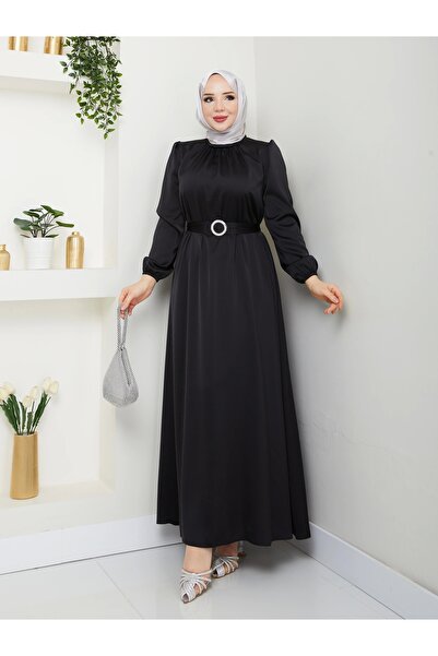 Moda Echer فستان ستان بتفاصيل دولاب الموازنة