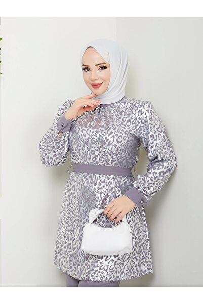 Moda Echer Leopard Printed Trousers Suit