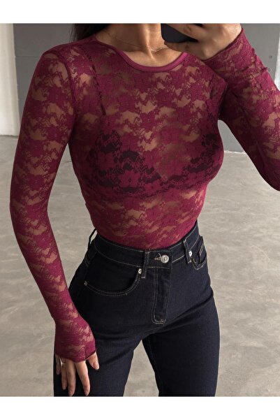 mydukkan.co Dantel Detay Tül Bluz