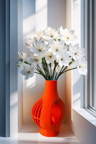 N NOXXO Nordic Decorative Asymmetric Vase Vegan Pla Red