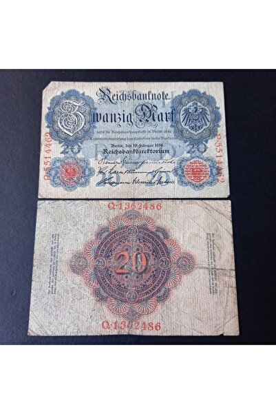 Edi Antik 1914 Almanya 20 Mark Temiz Eski Yabancı kağıt para 1 adet gönderile...
