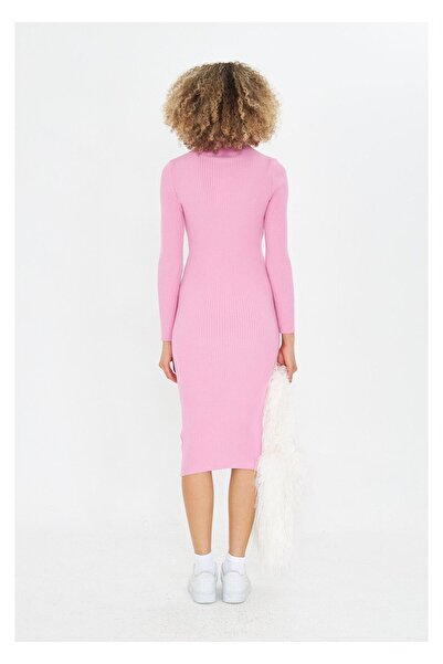 TIFFANY&TOMATO Yarım Balıkçı Uzun Triko Bodycon Elbise