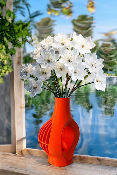 N NOXXO Nordic Decorative Asymmetric Vase Vegan Pla Red