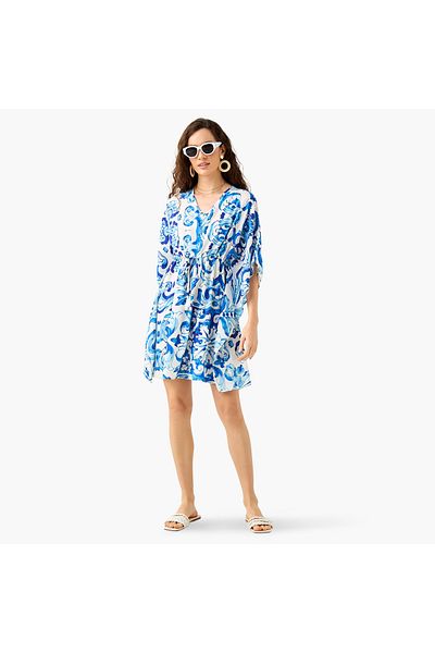 FAV Printed Kaftan Cover Up with Tie-Up and V-neck