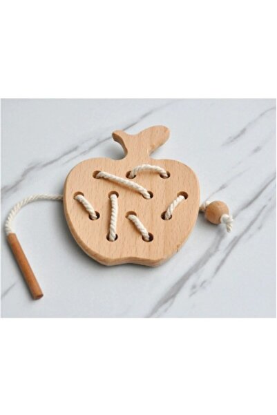 wudie Tak Çıkar Ahsap Kirpi Elma Ip Geçirme Oyunu Güvenli Çocuk Bıçağı Okul Öncesi Ritim Çubuğu Seti