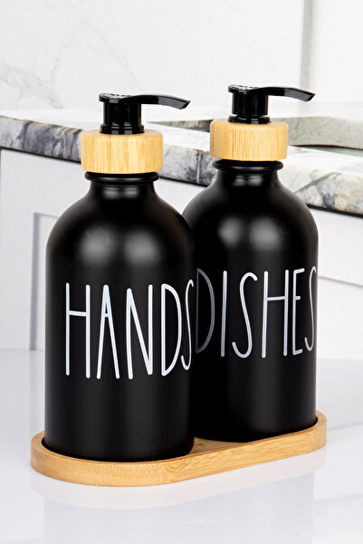 mafa home عبوة من قطعتين من حامل المنظفات الزجاجي البيضاوي سعة 350 مل مع مضخة...