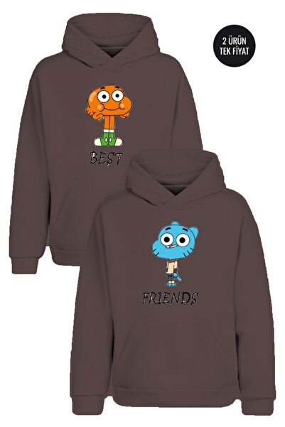 Reyondrop Най-добри приятели 2-компонентен комплект с бяла качулка