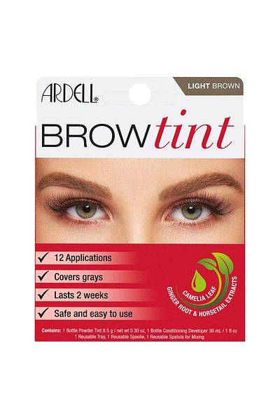 Ardell Brow Tint Kit Light Brown - Semi-Permanent Eyebrow Dye with Natural Extracts, 1 Pack