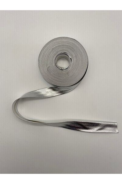 Ak Tuhafiye Ασημί Glitter Leather Piping μήκους 10 μέτρων, πλάτους 2 cm