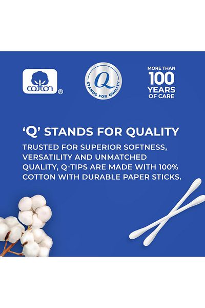Q-tips Cotton Swabs For Hygiene and Beauty Care Original Cotton Swab Made With 100% Cotton 625 Count