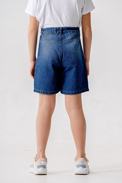 GİYİCEM TEKSTİL Kız Çocuk Sol Yırtık Kot Şort 2871