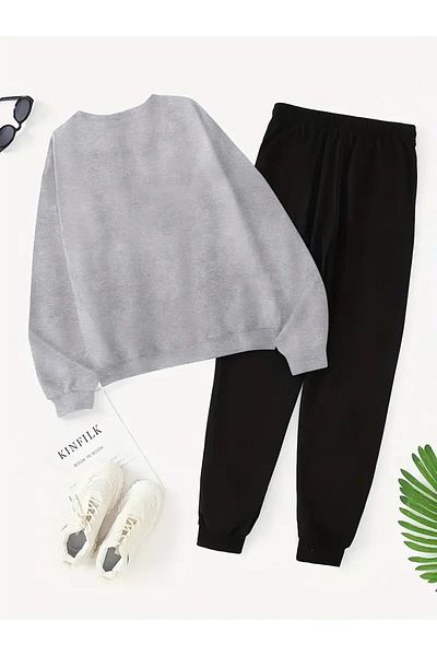 LAND MODA Men S Cozy Polyester Sweatshirt Set - Autumn/Winter Knit Fabric Stripe Pattern Outfit For,