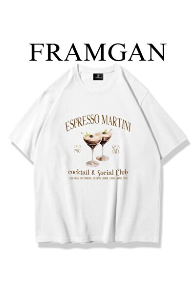 Framgan Kadın Espresso Martını Baskılı T-Shirt