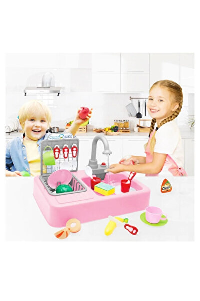 H.H.M ŞENVER TİCARET Musluklu Modern Oyuncak Pembe Oyuncak Lavabo