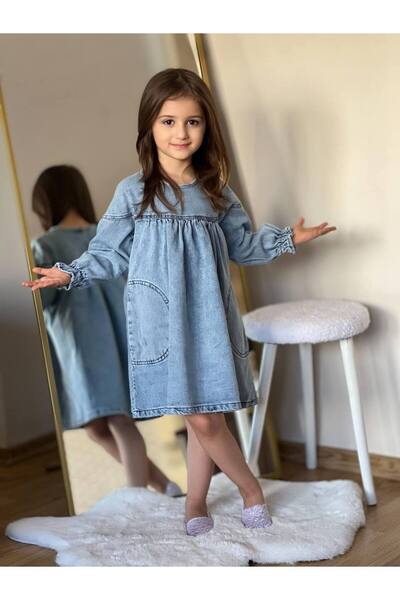 MİLANO KİDS فستان بناتي أنيق من الدنيم