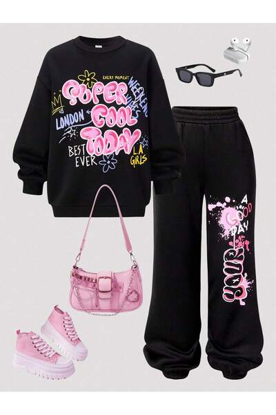 MODARAMA طقم علوي وسفلي لطيف ورائع للأطفال البنات والأولاد مكون من قطعتين