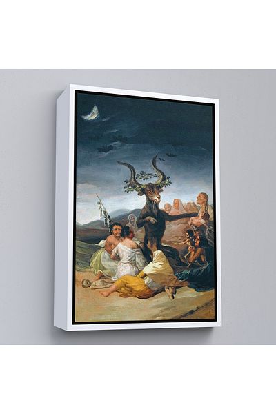 Harita Sepeti Halloween cu cadru alb, Francisco Goya Asamblarea vrăjitorilor Artă Pictură pe pânză