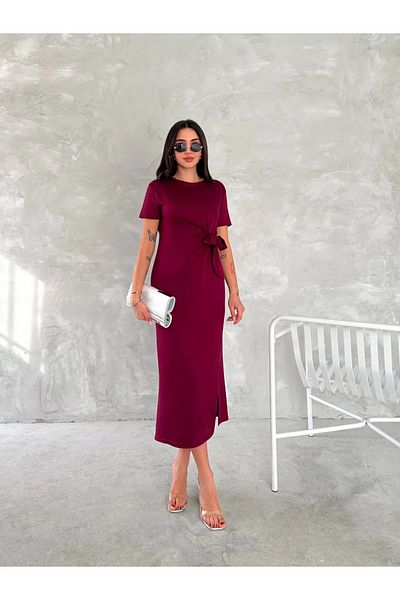 SEVOS Rochie midi din țesătură modal cu texturi moi