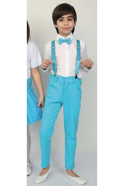ümitteks iş ve okul kıyafetleri 23 April Clothes Show Clothes Girl Tooling Linen Pleated Skirt with Laselli Combed Cotton Badi