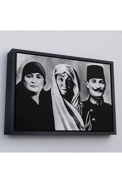 Harita Sepeti Ζωγραφική Πορτρέτο Ατατούρκ με χρυσό πλαίσιο Μουσταφά Κεμάλ Ατατούρκ Ορθογώνιο Διακοσμητικό Πίνακα Ζωγραφικής σε καμβά