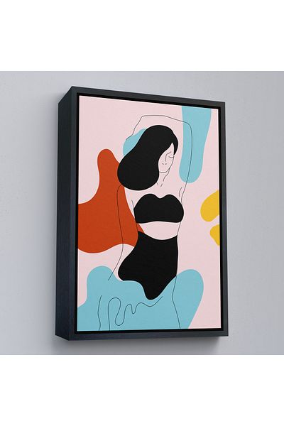 Harita Sepeti Pictură abstractă de femeie cu cadru auriu