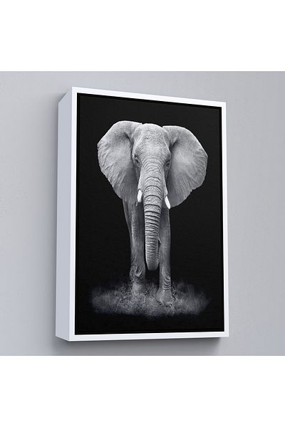Harita Sepeti Giant Elephant Painting with White Frame