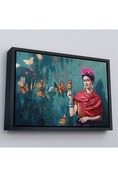 Harita Sepeti Famosul pictor și fluturi pictură pe pânză cu cadru de aur