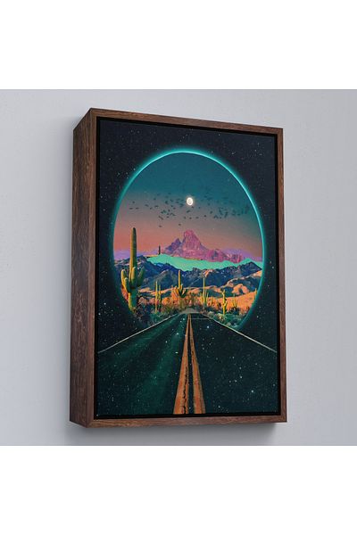 Harita Sepeti Pictură decorativă de perete surreală Colorado Road Scenery cu cadru alb