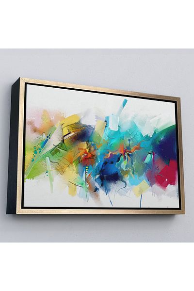 Harita Sepeti Pictură în ulei cu cadru auriu, cu perie abstractă, aspect decorativ, pictură murală pe pânză